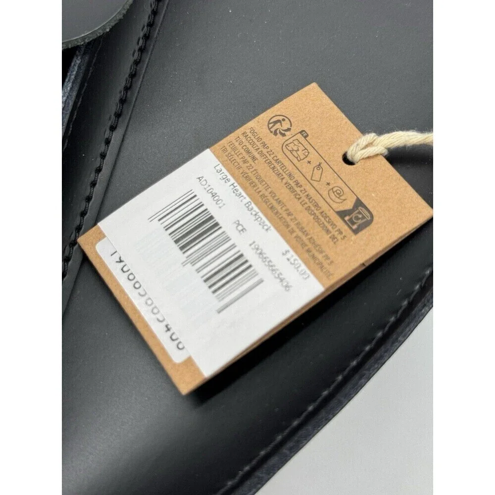 DR. MARTENS Black Heart Shaped Leather Crossbody Bag / Convertible Backpack